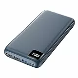 Power Bank 27000mAh Externer Akku - SOARAISE 22,5W Powerbank PD USB C Tragbares Ladegerät Akkupack mit 4 Ausgänge & LED Anzeige für Handy Tablet(blau)