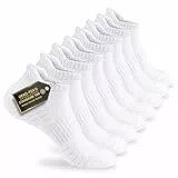Mowenti Sneaker Socken Herren 43-46 Damen Sportsocken Tennissocken Wandersocken Laufsocken Frottee Running Socks 8 Paar Weiß