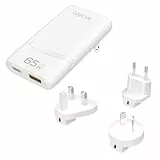 LogiLink Dual USB GaN-Reise Schnellladegerät (Galliumnitrid) mit 65W und 4-Fach Schutz für über 200 Länder in US/EU/UK/AU