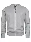Indicode Herren INLaos Strickjacke mit Rundhalsausschnitt & Reißverschluss | Cardigan für Männer Lt Grey Mix, XL