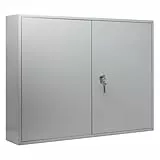 BURG-WÄCHTER Schlüsselschrank zur Wandmontage, Farbige Hakenleisten und Schlüsselanhänger, Herausnehmbares Schlüsselregister, inkl. Profilzylinder 30/10 und 3 Schlüssel, 300 Haken, 6950/300 PZ, Grau