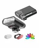 PHOTOOLEX Mini Kamerablitz - G01 Camera Flash, GN16 Blitz Speedlite mit Farbbildschirm für Canon Nikon Sony Panasonic Olympus Fujifilm Pentax DSLR Standard Hot Shoe Kamera, eingebaute 2000mAh Akku