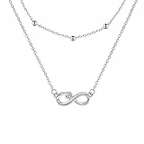 Yinsen Unendlichkeit Halskette Damen 925 Sterling Silber Kette mit Herz Zirkonia,Kommt in Schmuck Geschenkverpackung