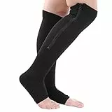 Kompressionsstrümpfe, kniehohe Socken – nahtlos und rutschfest für Sport und Alltag, L/XL, schwarz