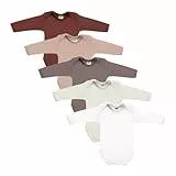 MEA BABY Unisex Baby Langarm Body aus 100% Baumwolle im 5er Pack, Baby Body mit Aufdruck für Mädchen und Jungen (56, Mädchen 3)