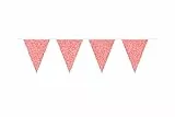 Folat 60223 Wimpelkette mit Gllitzer – ca. 6 cm – 10 Wimpel je 22 x 17 cm-rot