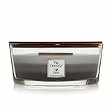 WoodWick Trilogy-Duftkerze im ellipsenförmigen Glas mit HearthWick-Docht | Warm Woods | Brenndauer bis zu 50 Stunden | Perfekte Geschenke für Frauen