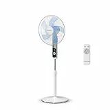 Rowenta Turbo Silence Standventilator, nur 35 dB(A) im Silent Night-Modus, energiesparend, 12 Geschwindigkeiten, digitaler LED-Bildschirm, Timer, Fernbedienung, Weiß, VU5650F0