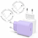 iPhone Ladekabel Ladegerät 25W[Apple MFi Zertifiziert] Lightning Kabel für iPhone 14 Pro Max 13 Plus 12 11 SE iPad Stecker Schnellladegerät Netzteil Schnellladekabel USB C Power Adapter (Lila Weiß)