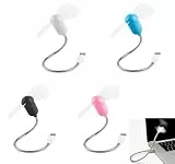4Pcs Mini Lüfter, Mini USB Ventilator, Flexibler Lüfter, Faltbar Schwanenhals Fan, Schwanenhals Ventilator, Flexibler USB -Fan mit Weichen Lüfterflügeln Für Laptop Zuhause Büro-Rosa+Weiß+Blau+Schwarz