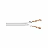 Goobay 67744 Lautsprecherkabel 2x0,75mm² CCA Litze / Boxenkabel Audio Kabel Meterware / Speaker Cable Litzenkabel Audiokabel / Subwoofer Kabel / Weiß / 10m