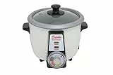 Persischer Reiskocher mit Tahdig Reiskuchen Tadig Reiskruste (6-10 Personen - 2,2 L - 900 Watt - RCG50T), Außen: Weiß/Topf: Grau