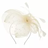 VALICLUD Federblumenhaarband Trendige Hüte für Damen Party Kopfbedeckung Schleier Stirnband Hochzeitsgast Hut Hochzeitsschleibband Fascinator-Hüte Frauen-Fascinator-Hut Nylon Beige
