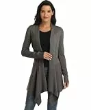 Dilgul Cardigan Damen Strickjacke Langarm Strickmantel Lang Pullover Open Front Unregelmäßiger Saum