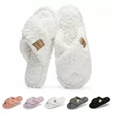 GOEWY Weiche Damen Hausschuhe mit Memory Foam -Wohnschuhe fürs Schlafzimmer offener Zehen Querriemen, rutschfeste Sohle für In/Out, Bequeme Trend-Slide als stylisches Geschenk für Frauen Mama Ehefrau