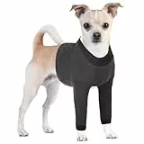 CITÉTOILE Hundebody Nach Op, Wundschutzanzüge für Hunde Mit Bein, Vornebeinschutz für Verletzung Hund, Anti-Wundlecken Op Body Hunde, E-Kragen Alternative, Grau, M