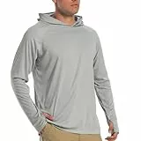 TACVASEN Herren Hoodie Sommer Atmungsaktiv Langarmshirts mit Kapuze, Hell Grau, XXL