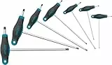 HAZET Winkel-Schraubendreher-Satz 829KK/7 I 7-teiliges Werkzeug-Set, Abtrieb: Innen-Sechskant, ergonomischer HAZET 1-Komponenten-T-Griff, mit Kugelkopf für Handbetätigung