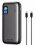 AsperX Laptop Powerbank 24000mAh,145W Gesamtausgangsleistung PD3.1 Schnelllade Power Bank USB-C,Externe Handyakkus mit LED Display für Phone 17/16/15/14 Pro,MacBook,iPad,Tablet,Steam Deck und mehr
