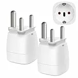 vutizal Adapter Südafrika 2 Stück,Reiseadapter Südafrika,Südafrika Adapter,Stecker Südafrika,Reiseadapter Typ M für Südafrika,Mosambik,Bhutan,Namibia,Botswana,Weiß
