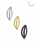 PiercingJak 3Stk 14G Bauchnabelpiercing Clicker Piercing Chirurgenstahl Bauchnabel Ring 12mm Doppel Rook Ringe Nabelpiercing Barbell Bauchpiercing Körper Schmuck, Silber Gold Schwarz