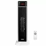 Aigostar Energiesparend Heizlüfter mit Thermostat Heizung, 2000W PTC Keramik Heizlüfter mit Fernbedienung, 70° Oszillation, 4 Modi, 24H Timer, LED-Anzeige, Überhitzungs- & Kippschutz, Weiß