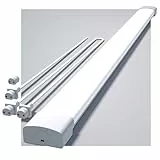 Modlicht LED Feuchtraumleuchte 120cm 5000K Kalteweiß 36W 3960LM, Deckenleuchte Röhre in Reihenschaltung, IP65 Wasserdicht Feuchtraumlampe für Werkstatt Keller Bad Büros Lager Garage