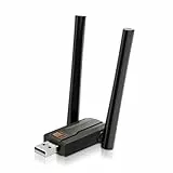 Bluetooth 6.0 Adapter für PC: USB Bluetooth Dongle mit 150m Reichweite, Niedrige Latenz, Zwei Antennen, Plug & Play für Windows 11/10/8.1, Kompatibel mit Maus, Headset, Tastatur, Controller