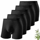MEETYOO 3/5er Pack Mittellange Bambus Boxershorts Herren & Unterhosen Männer, Hautfreundlich, atmungsaktiv - verstärkte Nähte und das Anti-Roll-Saumdesign