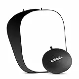 Walimex pro 2 in 1 Falthintergrund schwarz/weiß 150 x 200 cm, robuster Fotohintergrund mit stabilem Rahmen, faltbarer Hintergrund für Fotostudio mit Transporttasche