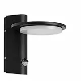 TELEFUNKEN - LED Außenwandleuchte, Außenwandlampe inkl. Bewegungsmelder, inkl. Dämmerungssensor, 10 Watt, 1.200 Lumen, 4.000 Kelvin, IP44, Schwarz, 180x160x187mm (LxBxH)