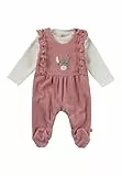 Sterntaler Strampler Set Emmi Girl - Baby Strampler aus Nicki mit Esel Emmi Girl Applikation - Langarm Shirt Jersey - Drucknöpfe im Schritt - bequemer Mädchen Zweiteiler ab Geburt - mattrosa, Größe 50