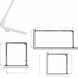 Universal Winkelstange, DUSCHVORHANGSTANGE, Duschvorhang/Winkel, U und L - Form Stange Farbe Weiß inkl. Ringe