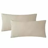 MILDLY Kissenbezug 40x80 Baumwolle Kamel Beige, Kissenbezüge 2 Teilig mit Reißverschluss, Ähnliche Textur wie Stone Washed Leinen, ÖkoTex Zertifiziert, Weich und Bequem