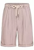 Eight 2 Nine Sublevel Damen Shorts, Paperbag-Stil, Sommerhose mit Kordelzug, umgeschlagener Saum, locker geschnitten, mit Taschen, Freizeitlook light-rose XXL