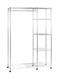 HAKU Rollgarderobe Chrom, Metall - Maße: B 123 cm x H 181 cm x T 45 cm, Style: Modern