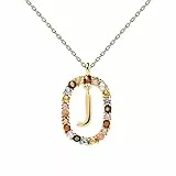 P D PAOLA - Halskette Buchstabe J- 925er Sterlingsilber 18k Vergoldung - Damenschmuck