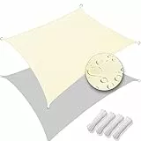 VOUNOT® Sonnensegel Rechteckig inkl. Befestigungsseile Wasserdicht, Sonnenschutz Wetterbeständig und UV Schutz, für Balkon Garten Terrasse, 3x2m, Beige