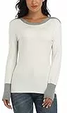 Dilgul Strickpullover Damen Pullover Langarmshirt Pulli Sweatshirt Tunika Tuniken Bluse Shirt Beige Medium