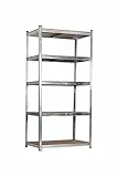Linea Garden Friend Regal mit 5 Böden aus Metall und MDF Maße: H 180 x B 120 x T 40 cm. Tragkraft: 175 kg pro Boden, Steckmontage, Grau, S1851021