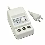 Metronic - 332177, Indoor-TV-Antennenverstärker für DTT-Kanäle, 4G/5G-kompatibel, 26 dB, 2 Ausgänge mit 9,52 mm TV-Buchse, weiß