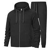 W JIANWANG Trainingsanzug Herren Fußball Traningsanzuganzug Sportanzug Freizeitanzug Sport Jogging Anzug Für Männer Trainingsanzüge Fussball Laufanzug Jogginganzug Set Dunkelblau ATM-117-XL