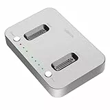 LogiLink QP0033 -, USB 3.2 (Gen 2) Dockingstation 2-Port für M.2 NVMe SSD, mit Offline-Clone, Farbe: Silber