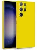 MyGadget Hülle für Samsung Galaxy S23 Ultra - Zweilagige Handyhülle mit Kameraschutz - Cover mit Innenfutter & Silikon außen - Gelb