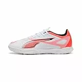 PUMA Unisex Ultra 5 Play TT Fussballschuh, White Black-Glowing RED, 40 EU