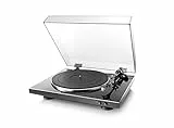 Denon DP-300 F Vollautomatischer Plattenspieler (Riemenantrieb, integrierter Vorverstärker, Vollautomatik) schwarz