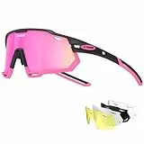 X-TIGER Fahrradbrille Polarisiert Sonnenbrille mit 5 wechselgläser TR90 Rahmen für Herren Damen Sport Radfahren MTB Radbrille UV400 Skifahren Fahren Angeln Baseball Laufen Sportbrille