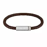 BOSS Jewelry armband für Herren Kollektion ARES SINGLE mit Braunem Leder und Edelstahlverschluss - 1580623