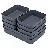 Bugucat Schubladen Organizer 8 Stücke,Schubladen Organizer Büro Schminktisch Organizer mit 2 Größen,Schreibtisch Organizer Schubladen Kunststoff Schminktisch Zubehör für Make up Badezimmer Küche Büro