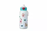 Mepal - Trinkflasche Pop-up Campus - Wasserflasche - Auslaufsichere Flasche für die Schule - Wiederverwendbar - BPA-frei & Spülmaschinenfest - 400 ml - Animal Friends